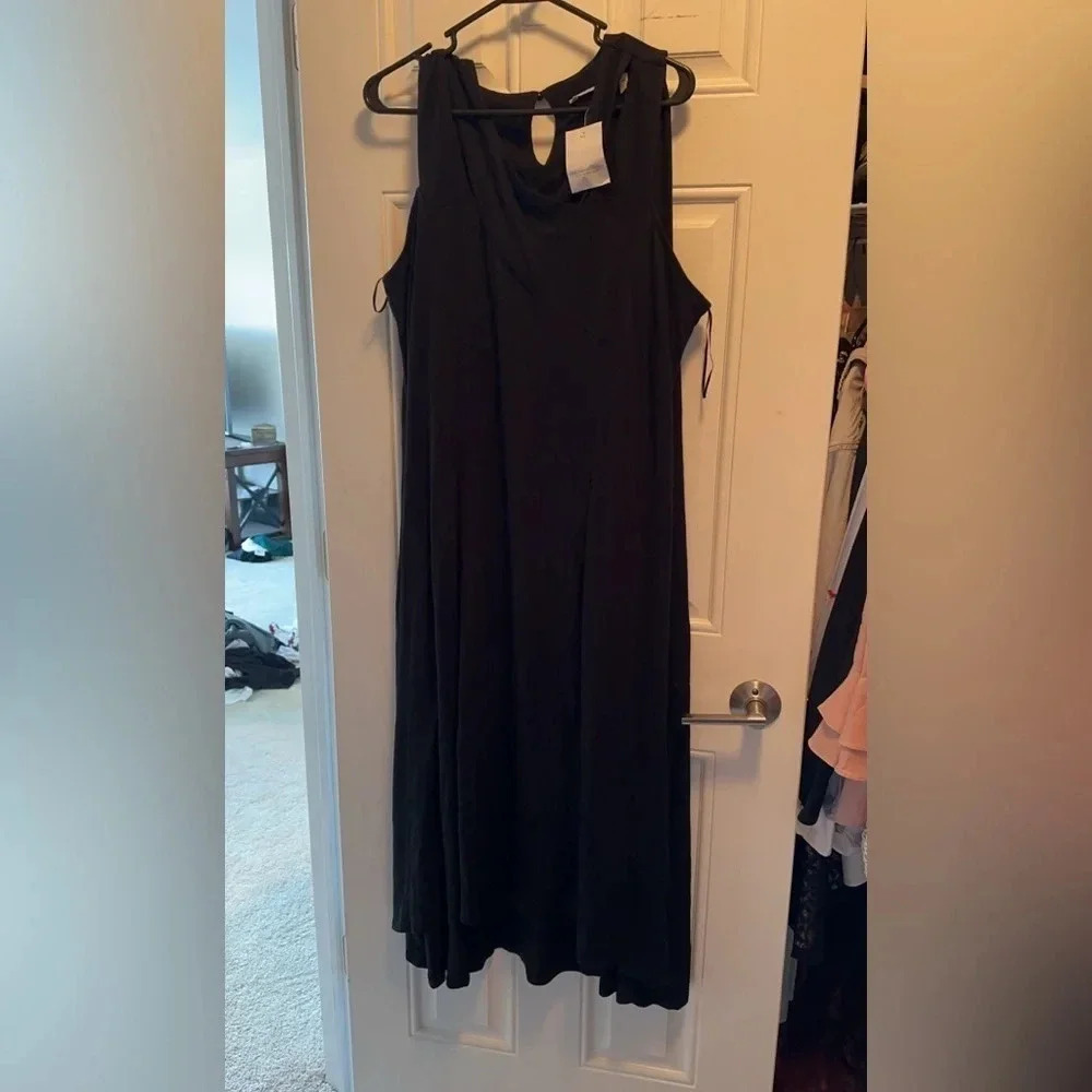 Soft Surroundings black cotton blend Duvall Maxi Dress PXL